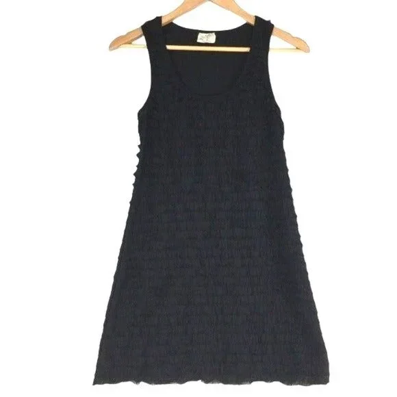Free People Patra Black Ruffled Shift Mini Slip Dress Sleeveless Stretch Size XS - Picture 3 of 10
